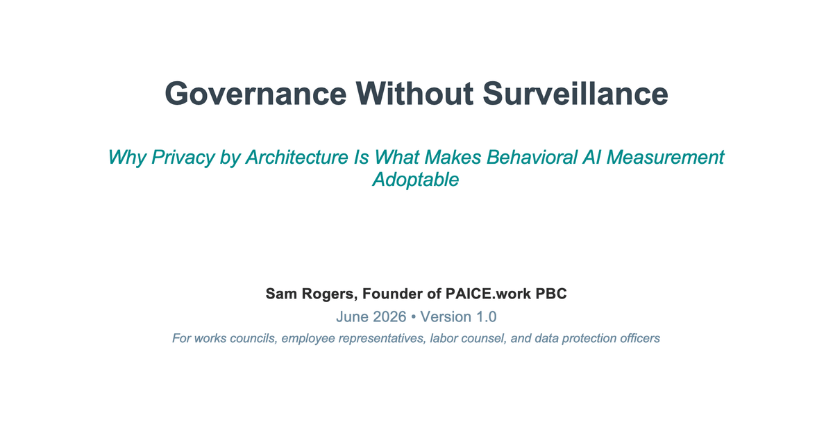 Governance Without Surveillance
